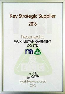 今日頭條！劉潭服裝被評(píng)為“Key Strategic Supplier 2016”