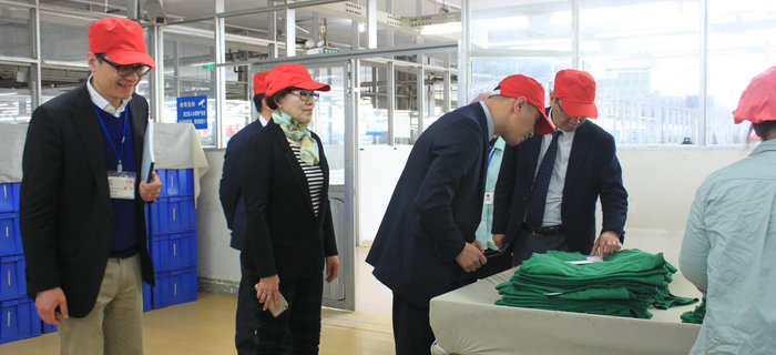 劉潭服裝：3月17日，豐島株式會社社長一行來我司考察